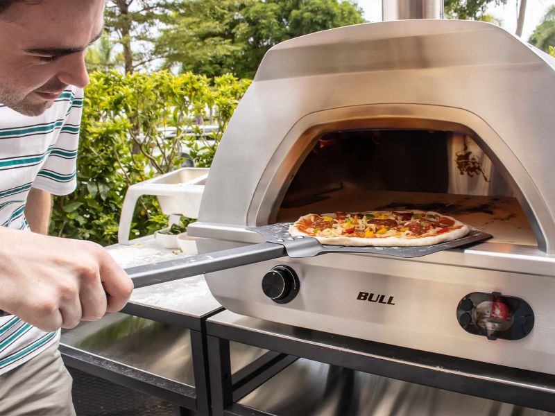 Bull Duel Fuel Gas and Wood-Fired Countertop Pizza Oven - 695