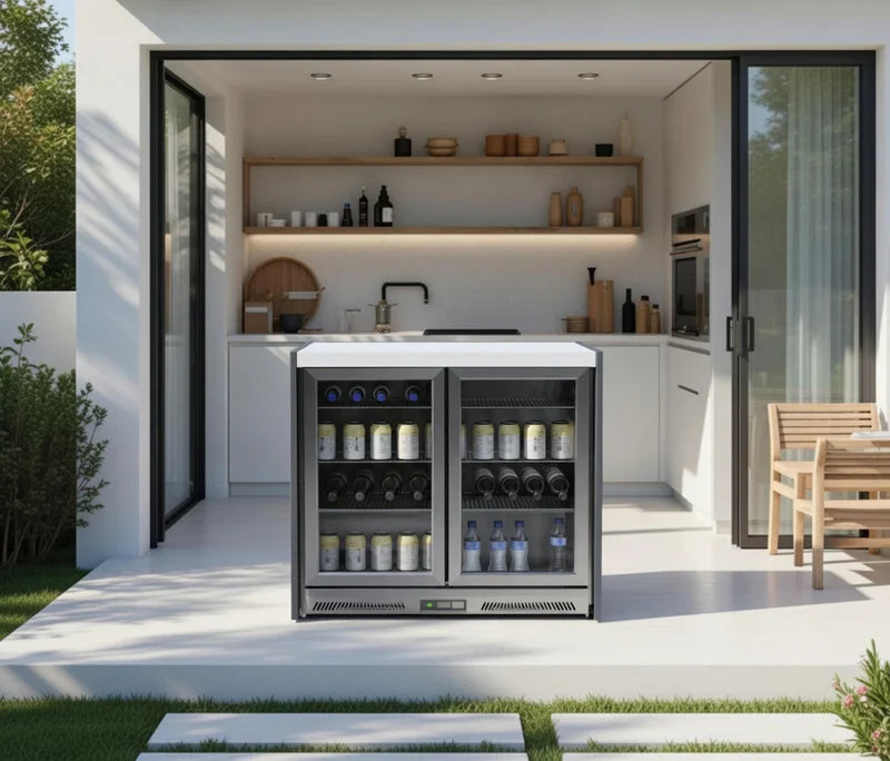 Whistler Fairford Grey Double Door Fridge - WMK-DDFCWG - Lifestyle
