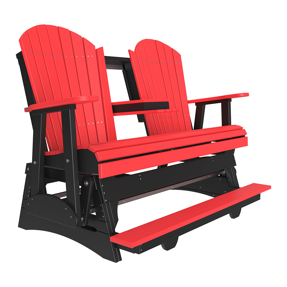 LuxCraft 5′ Adirondack Balcony Glider - 5APBAG - Red / Black