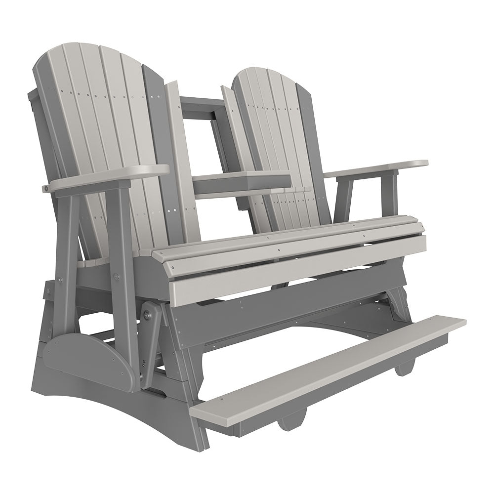 LuxCraft 5′ Adirondack Balcony Glider - 5APBAG - Dove Gray / Slate