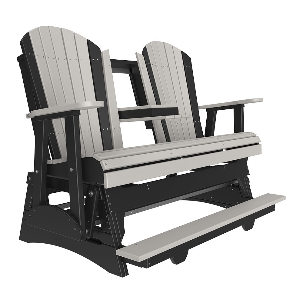 LuxCraft 5′ Adirondack Balcony Glider - 5APBAG - Dove Gray / Black