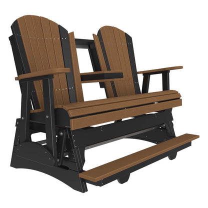 LuxCraft 5′ Adirondack Balcony Glider - 5APBAG - Antique Mahogany / Black