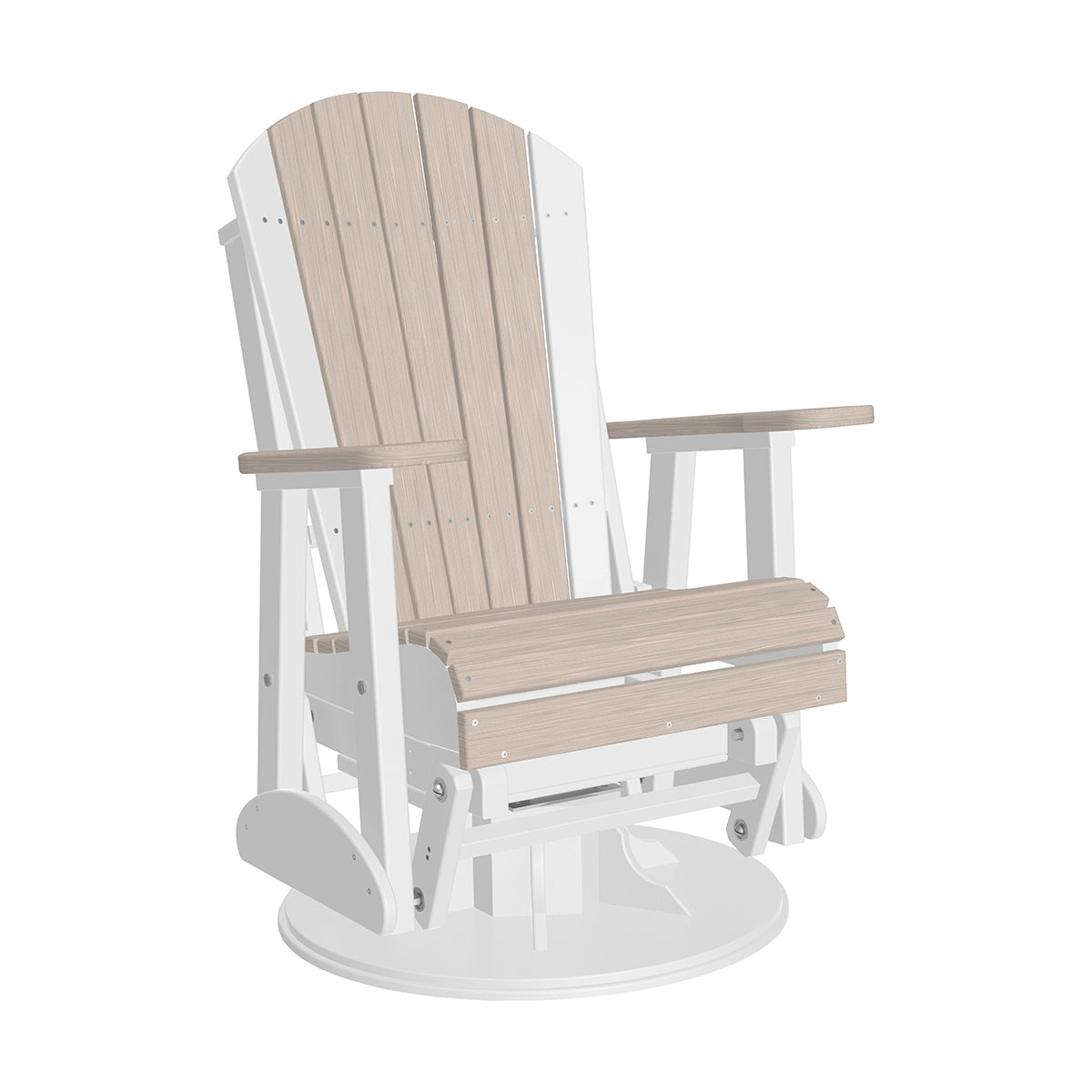 LuxCraft 2′ Adirondack Swivel Glider - 2SAPG - Birch / White