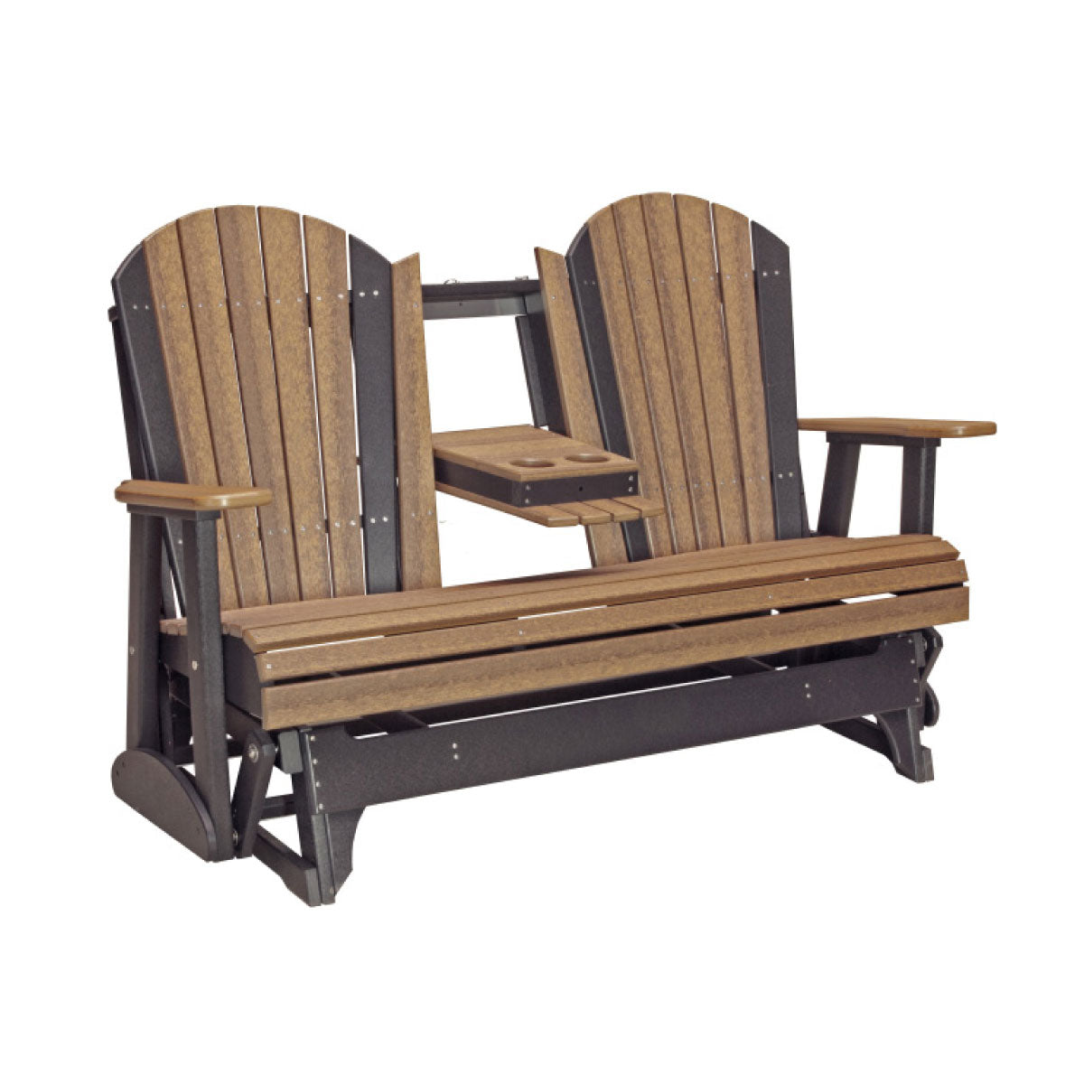 LuxCraft 5′ Adirondack Glider - 5APG - Antique Mahogany / Black