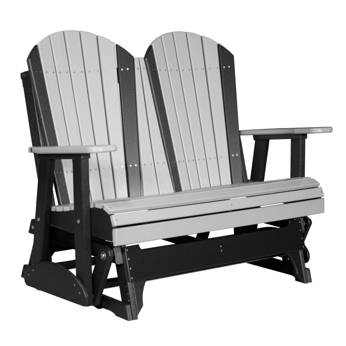 LuxCraft 4′ Adirondack Glider - 4APG - Dove Gray / Black