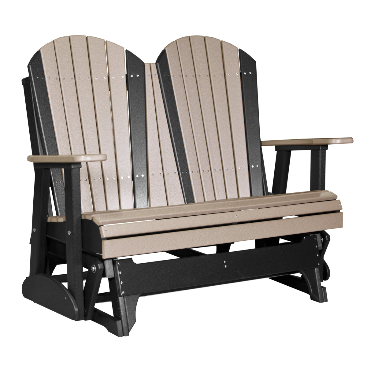 LuxCraft 4′ Adirondack Glider - 4APG - Weatherwood / Black