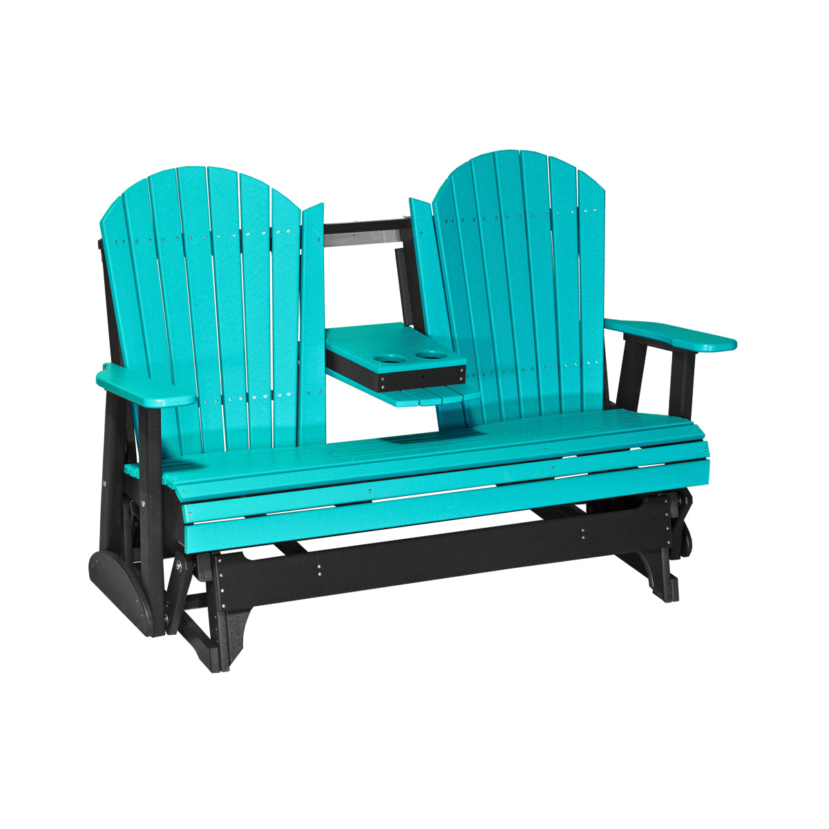 LuxCraft 5′ Adirondack Glider - 5APG - Aruba Blue / Black