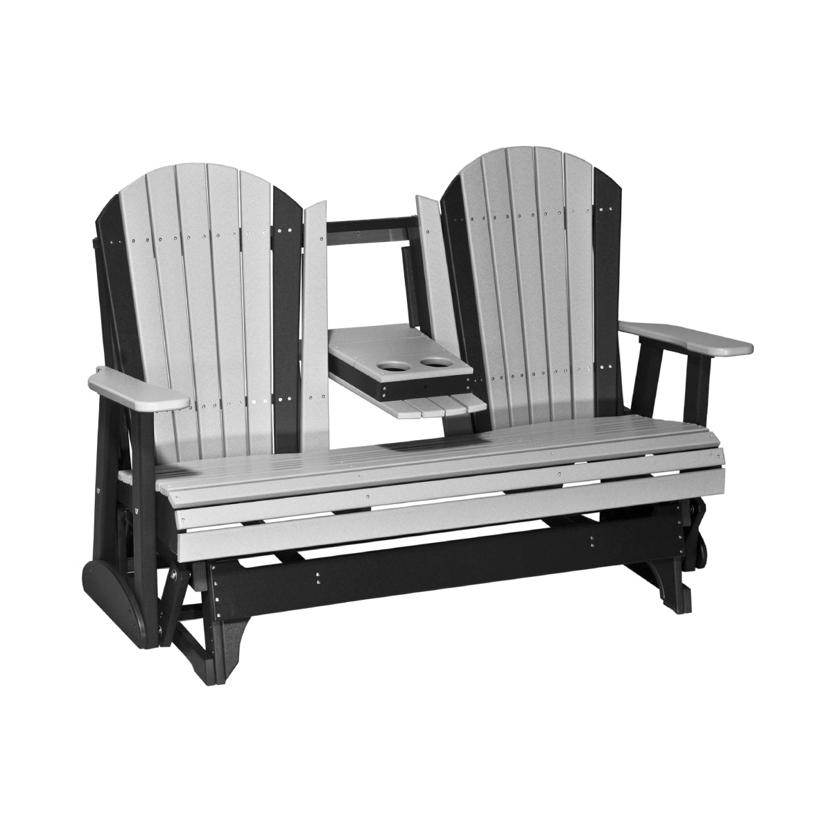 LuxCraft 5′ Adirondack Glider - 5APG - Dove Gray / Black