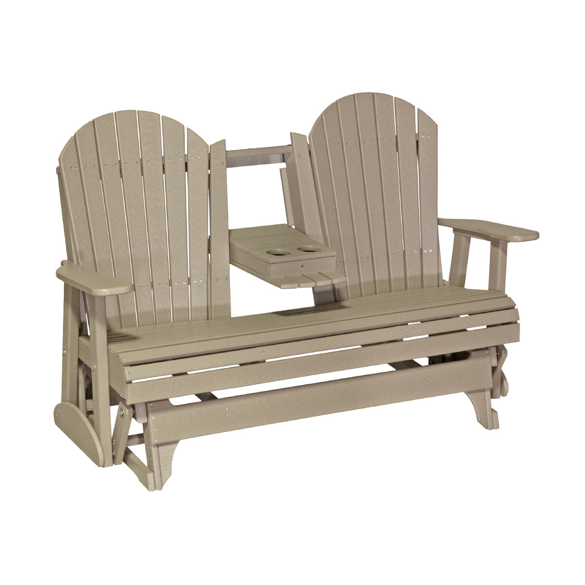 LuxCraft 5′ Adirondack Glider - 5APG - Weatherwood