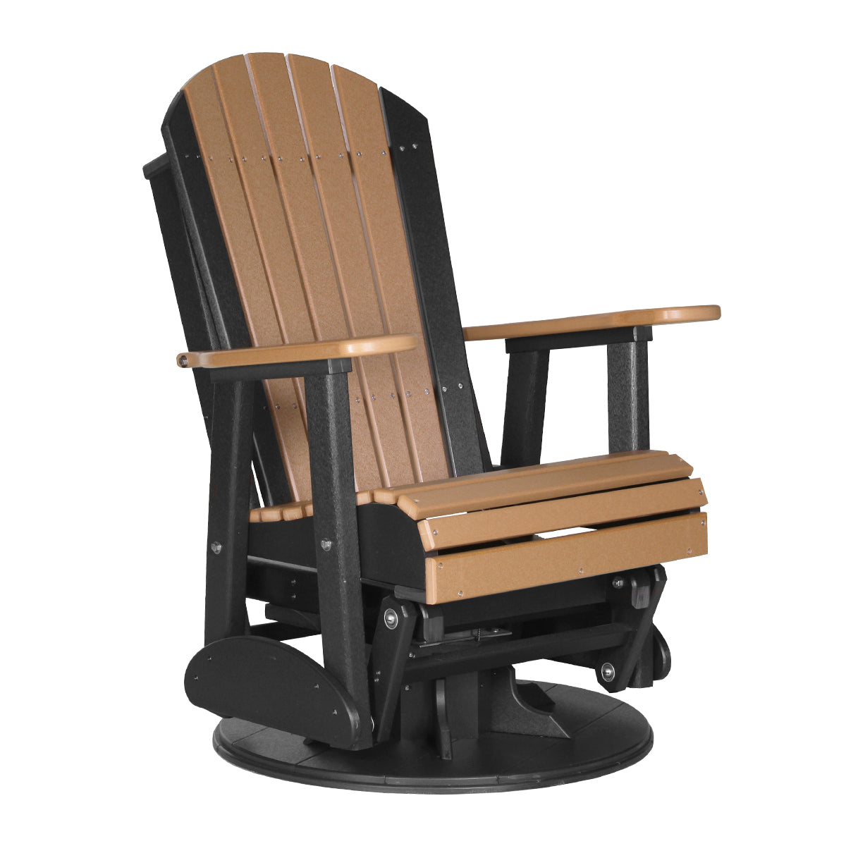 LuxCraft 2′ Adirondack Swivel Glider - 2SAPG - Cedar / Black