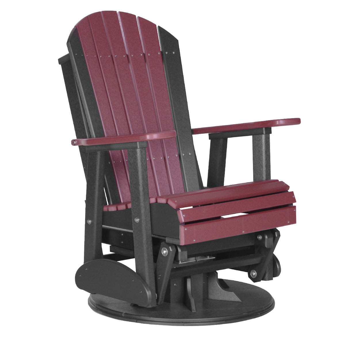 LuxCraft 2′ Adirondack Swivel Glider - 2SAPG - Cherrywood / Black