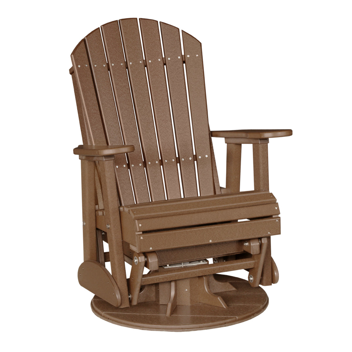 LuxCraft 2′ Adirondack Swivel Glider - 2SAPG - Chestnut Brown