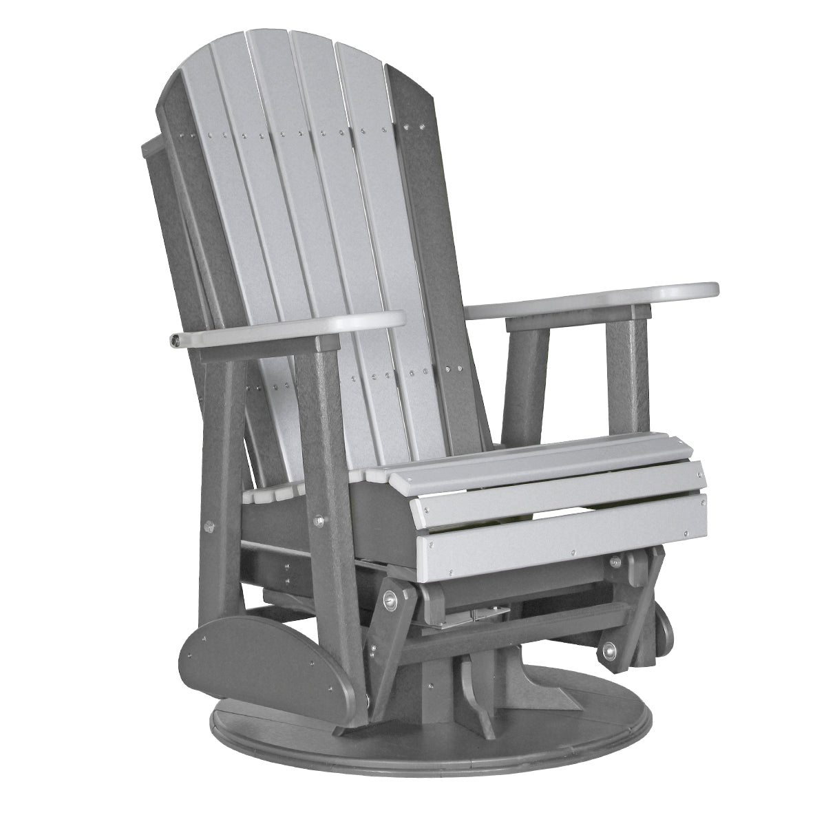 LuxCraft 2′ Adirondack Swivel Glider - 2SAPG - Dove Gray / Slate