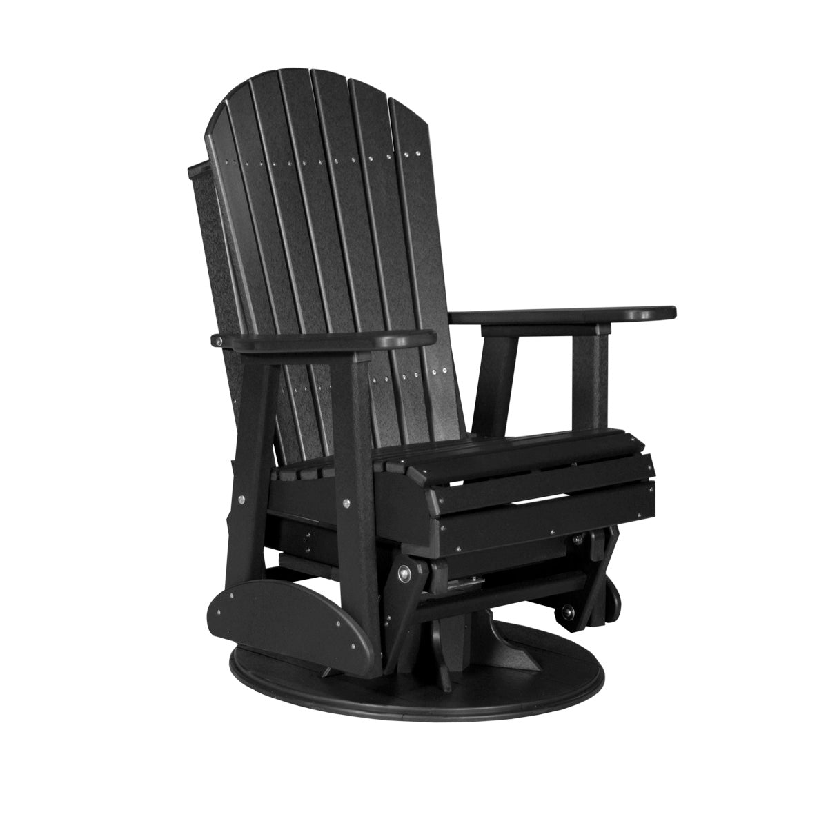 LuxCraft 2′ Adirondack Swivel Glider - 2SAPG - Black