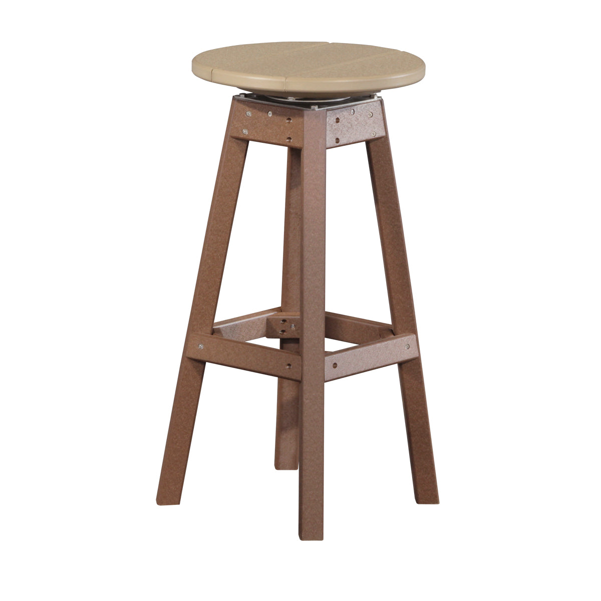 LuxCraft Bar Stool - PBS - Weatherwood / Chestnut Brown