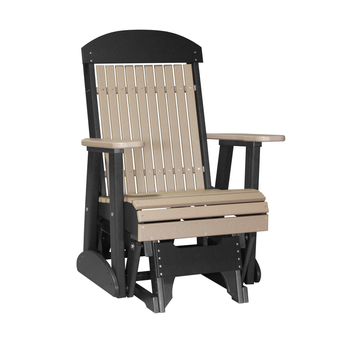 LuxCraft 2′ Classic Glider Chair - 2CPG - Weatherwood / Black