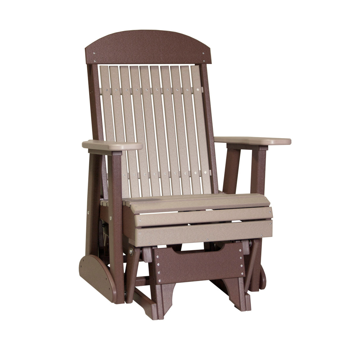 LuxCraft 2′ Classic Glider Chair - 2CPG - Weatherwood / Chestnut Brown