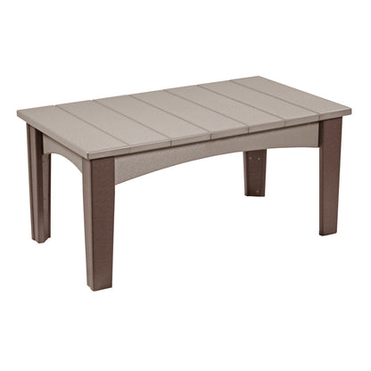 LuxCraft Island Coffee Table - ICT - Weatherwood / Chestnut Brown