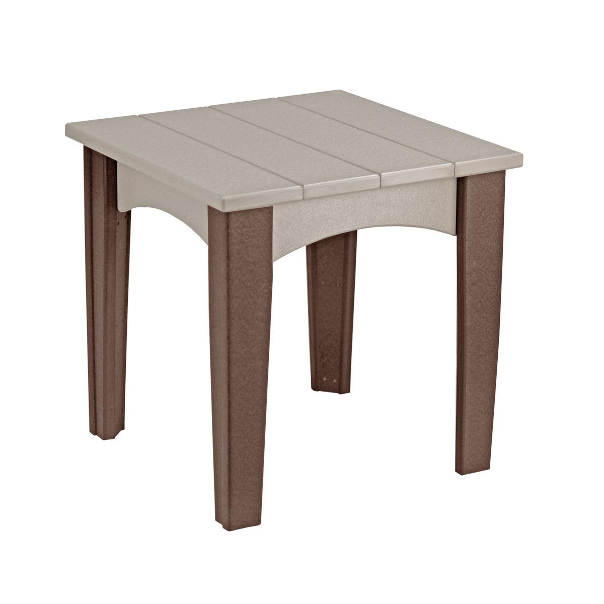 LuxCraft Island End Table - IET - Weatherwood / Chestnut Brown