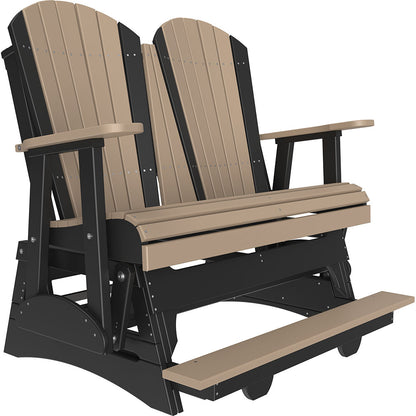 LuxCraft 4′ Adirondack Balcony Glider - 4APBAG - Weatherwood / Black