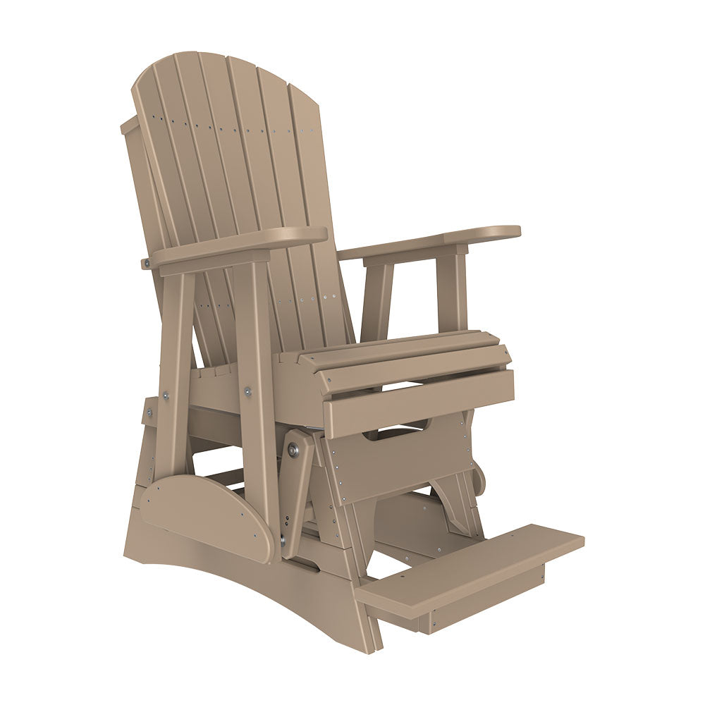 LuxCraft 2′ Adirondack Balcony Glider Chair - 2APBAG - Weatherwood