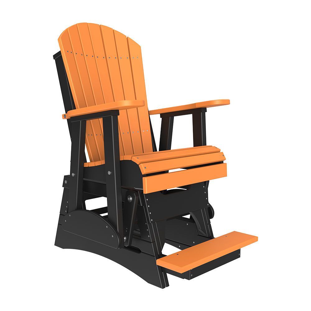 LuxCraft 2′ Adirondack Balcony Glider Chair - 2APBAG - Tangerine / Black