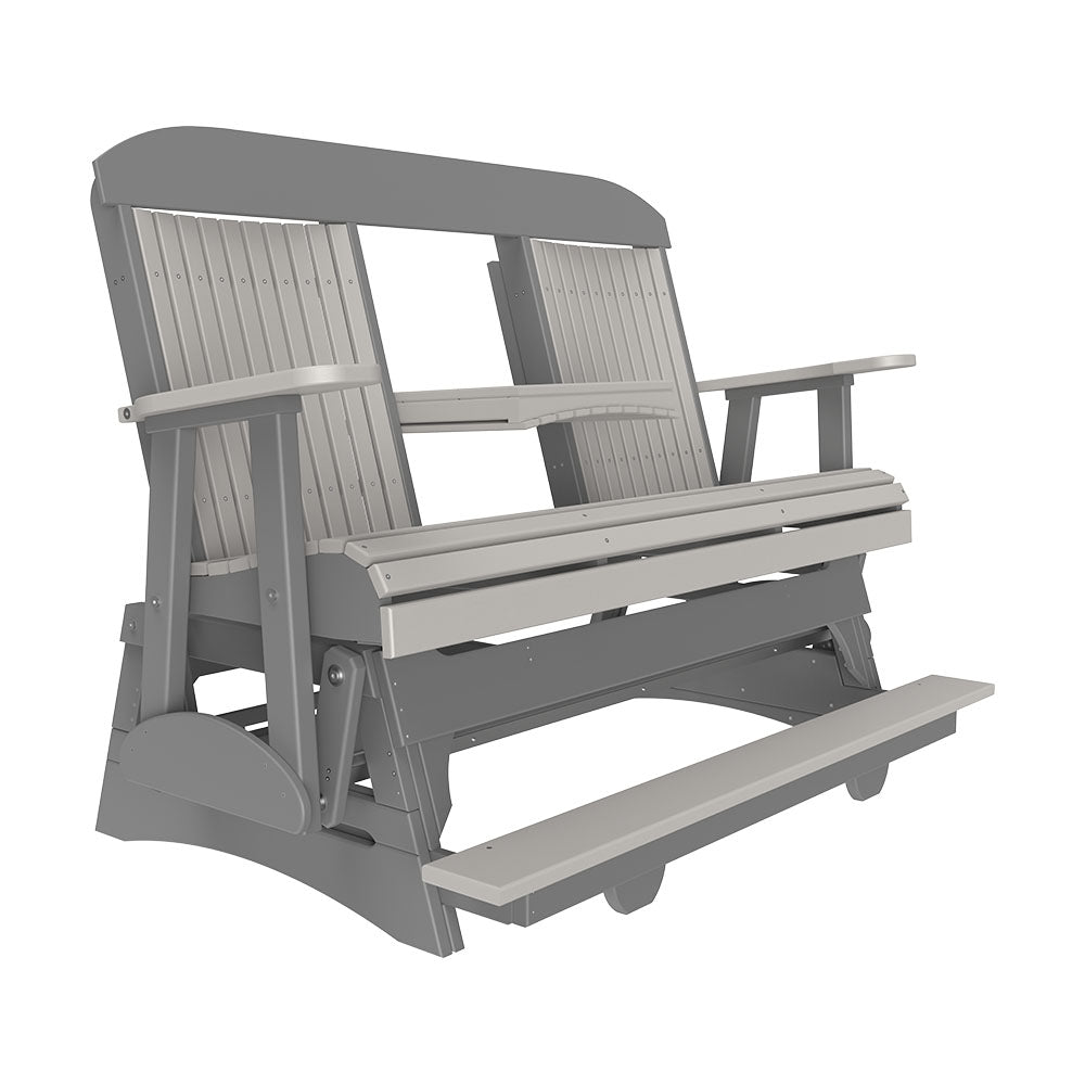 LuxCraft 5′ Classic Balcony Glider - 5CPBAG - Dove Gray / Slate