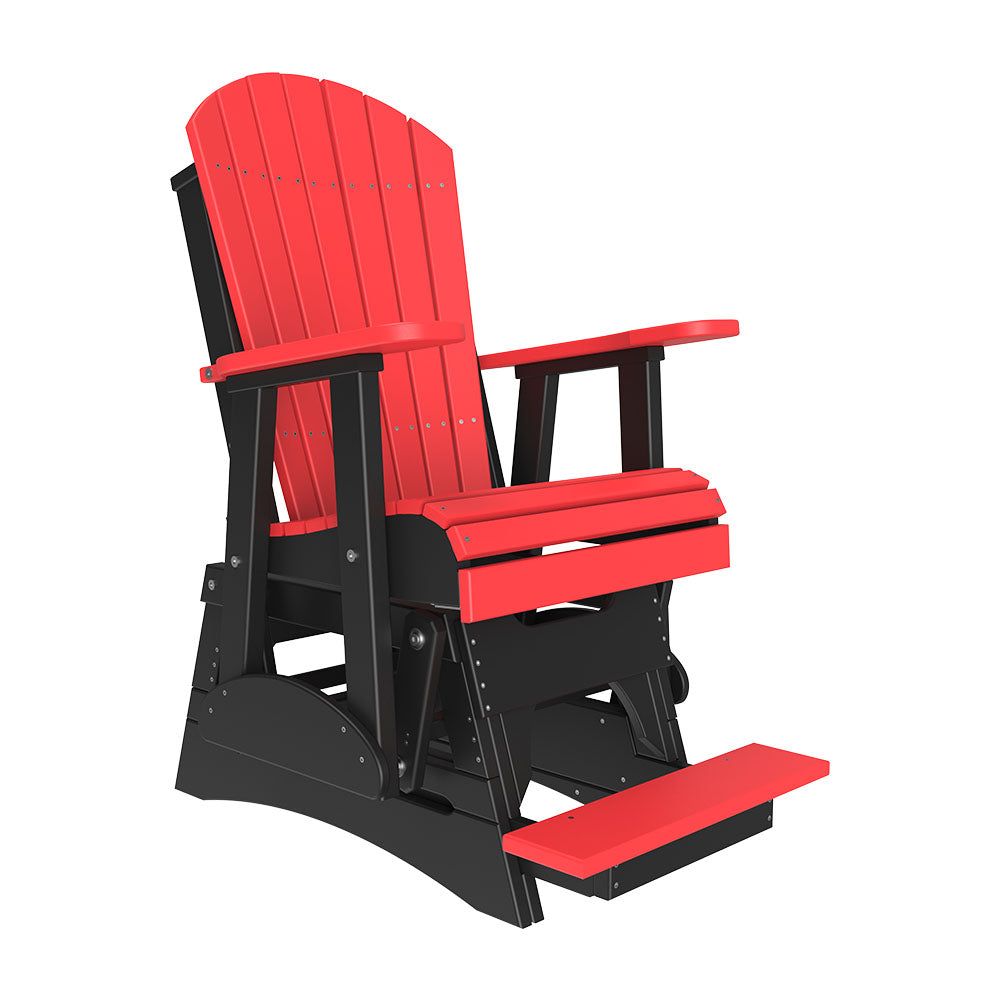 LuxCraft 2′ Adirondack Balcony Glider Chair - 2APBAG - Red / Black