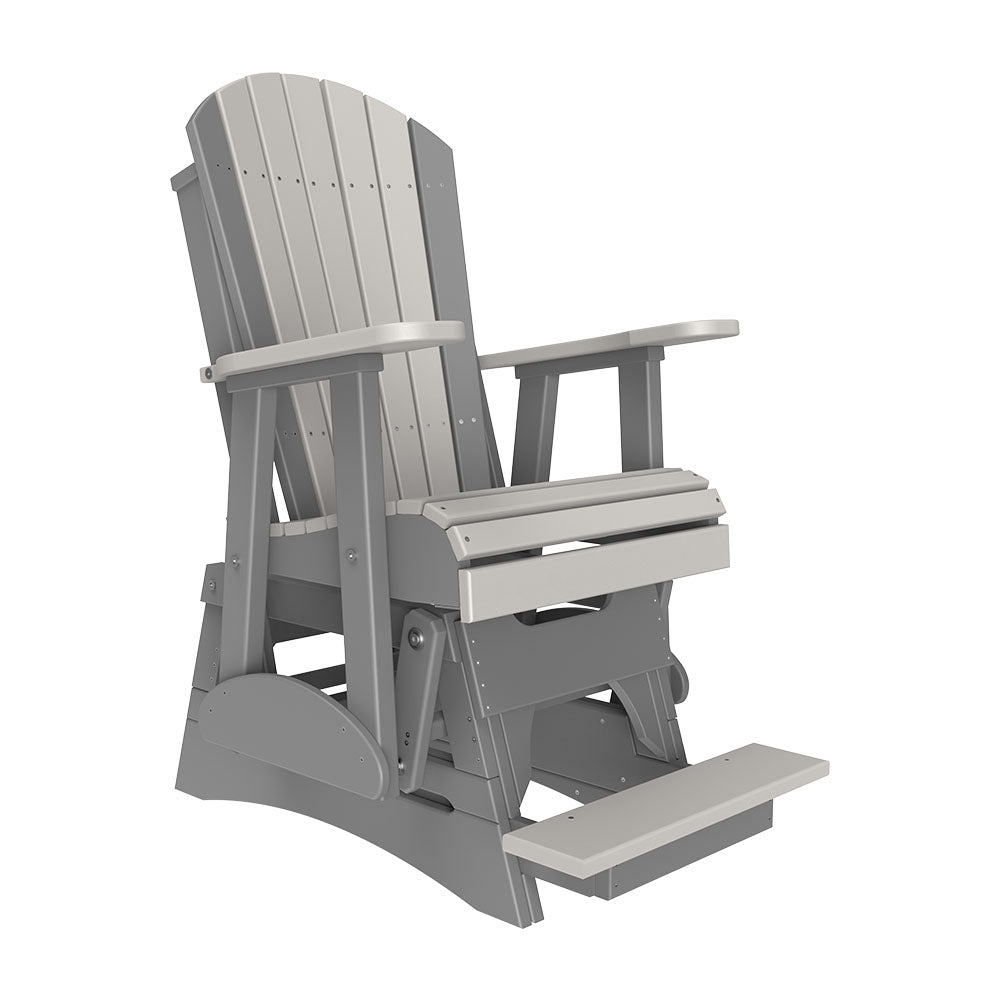 LuxCraft 2′ Adirondack Balcony Glider Chair - 2APBAG - Dove Gray / Slate