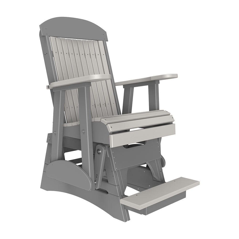 LuxCraft 2′ Classic Balcony Glider Chair - 2CPBAG - Dove Gray / Slate