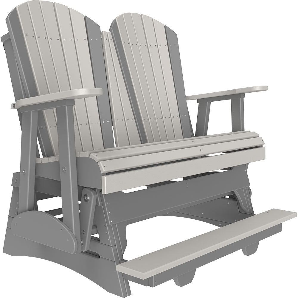 LuxCraft 4′ Adirondack Balcony Glider - 4APBAG - Dove Gray / SlateGreen