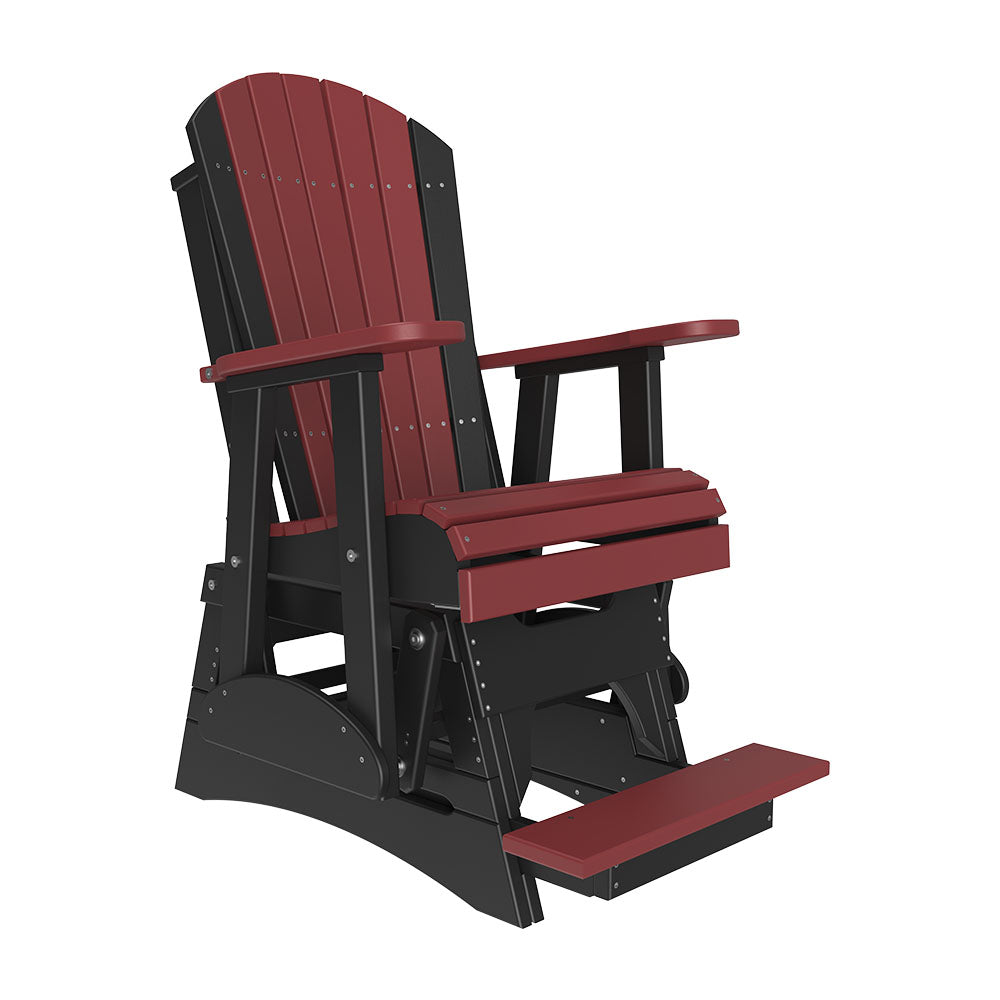 LuxCraft 2′ Adirondack Balcony Glider Chair - 2APBAG - Cherrywood / Black