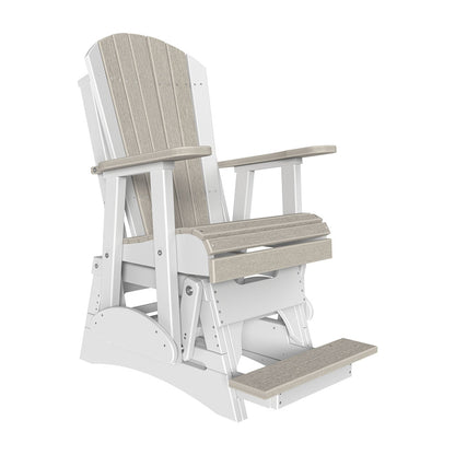 LuxCraft 2′ Adirondack Balcony Glider Chair - 2APBAG - Birch / White