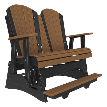 LuxCraft 4′ Adirondack Balcony Glider - 4APBAG - Antique Mahogany / Black