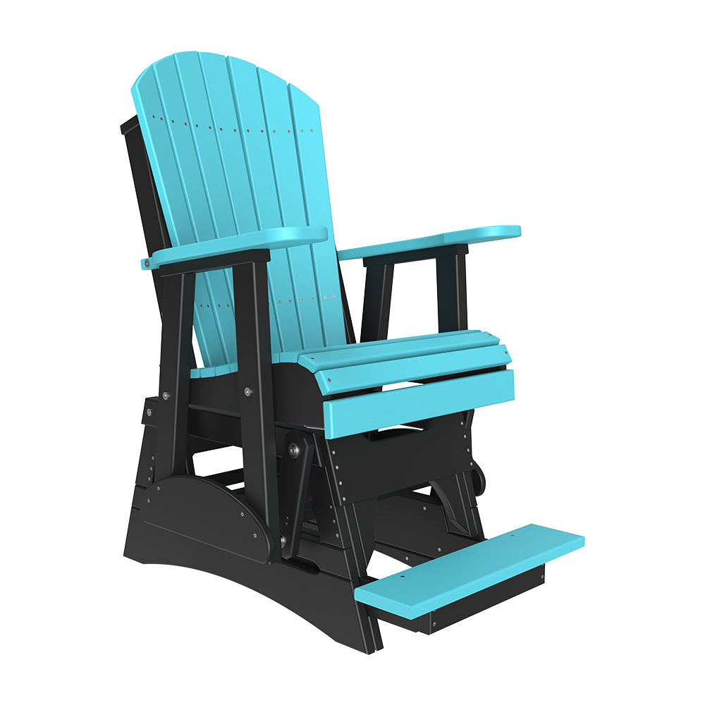 LuxCraft 2′ Adirondack Balcony Glider Chair - 2APBAG - Aruba Blue / Black