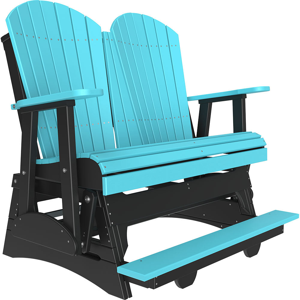 LuxCraft 4′ Adirondack Balcony Glider - 4APBAG - Aruba Blue / Black