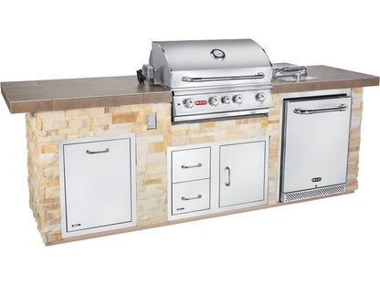 Bull 9.5-Foot Premier Q Outdoor Island Kitchen & Grill - 1574 - Honey Ledge store base