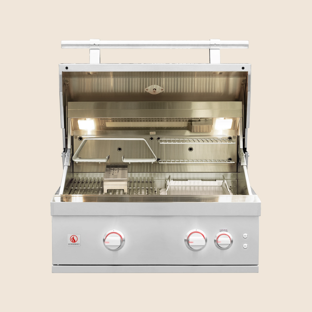 Summerset Quest 30-inch built-in gas grill QST30, hood open
