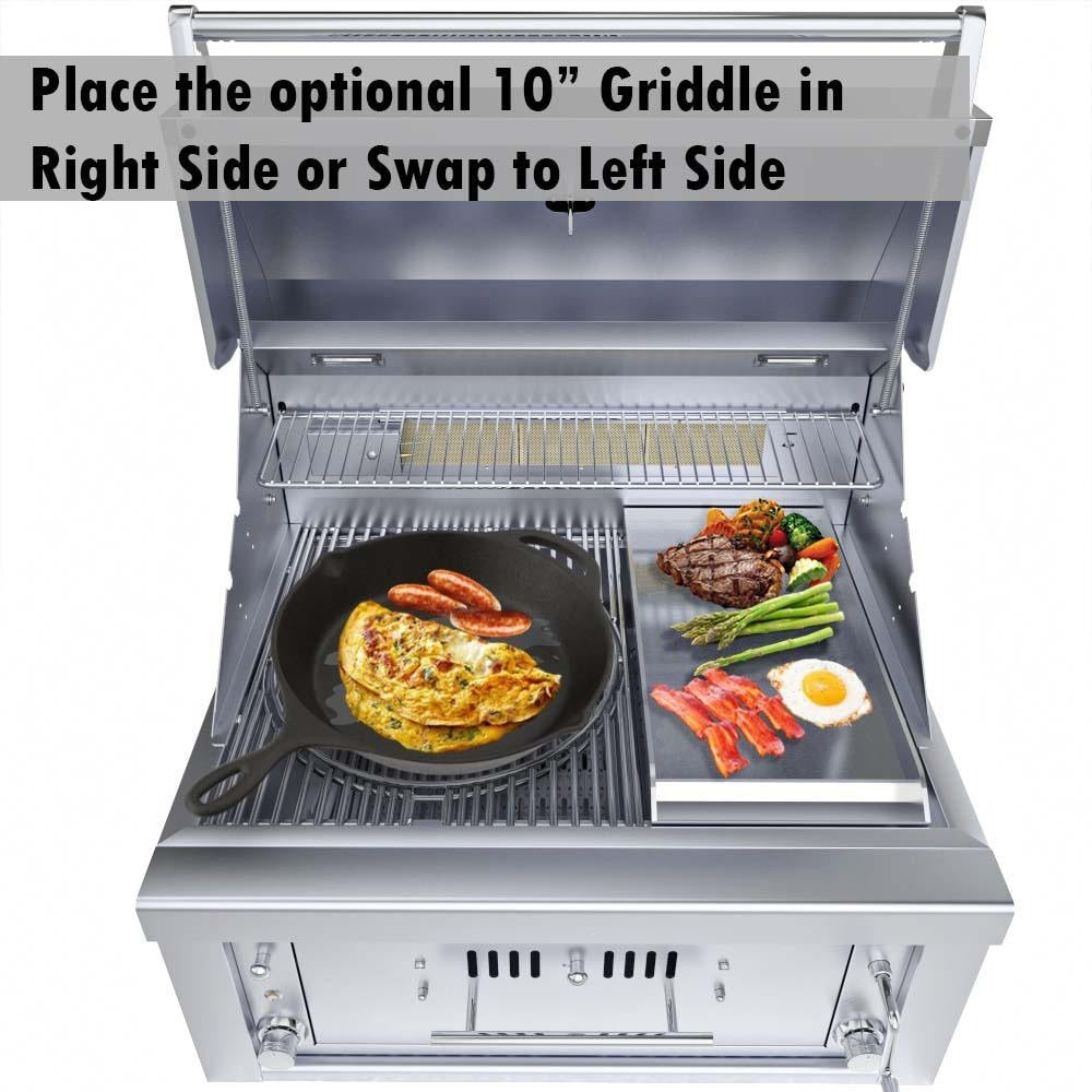 Sunstone 30-inch hybrid grill (SUNCHSZ30IR-LP), optional 10-inch griddle insert