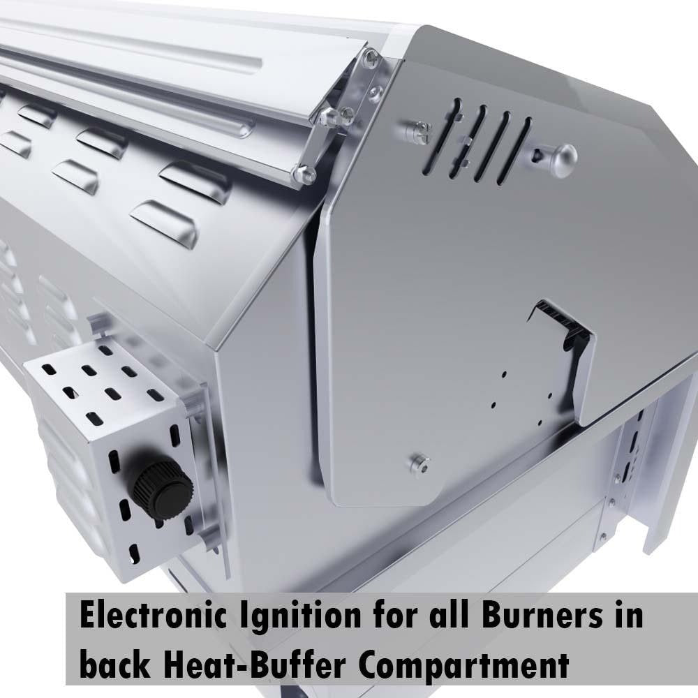 Sunstone 30-inch hybrid grill (SUNCHSZ30IR-LP), electronic ignition in the rear heat-buffer compartment