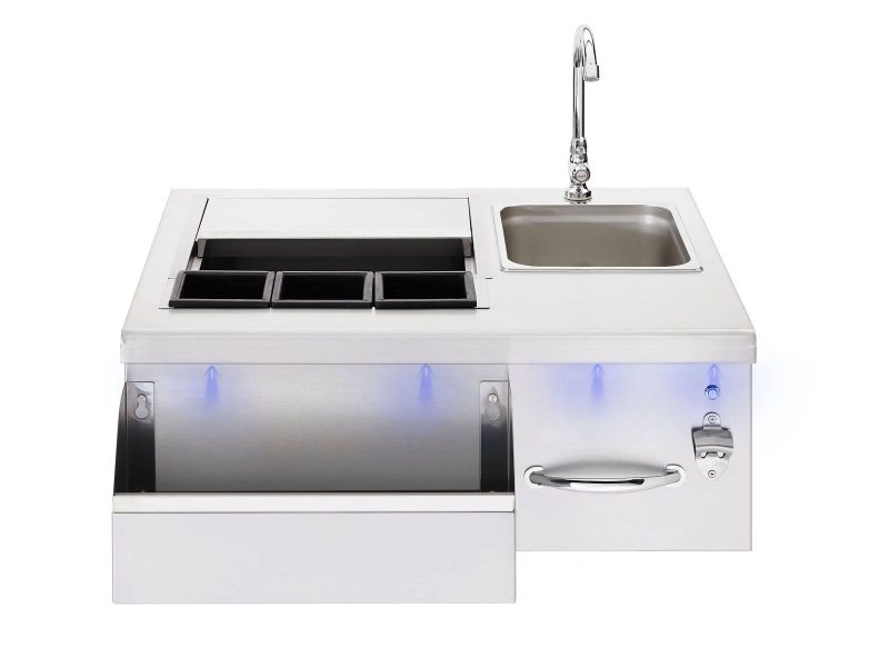 TrueFlame 30-Inch Beverage & Prep Station with LED Lights - TF-BC-30L - Front View