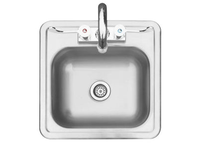 TrueFlame 15"x15" Drop-in Sink - TF-NK-15D - Top View