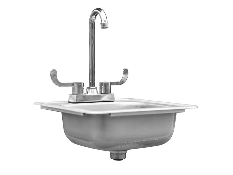 TrueFlame 15"x15" Drop-in Sink - TF-NK-15D - Front Vew