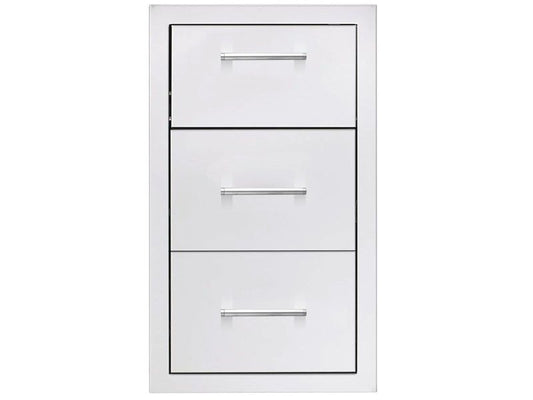 TrueFlame 17-Inch Triple Drawer - TF-DR3-17-A - Front View