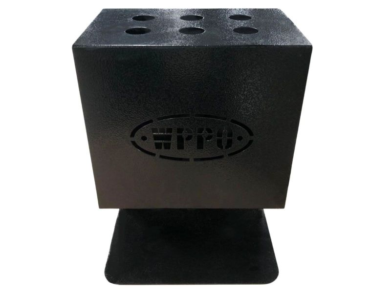 WPPO Six Compartment Pizza Oven Utensil Holder - WKA-TH1-Blk - White Background Top View