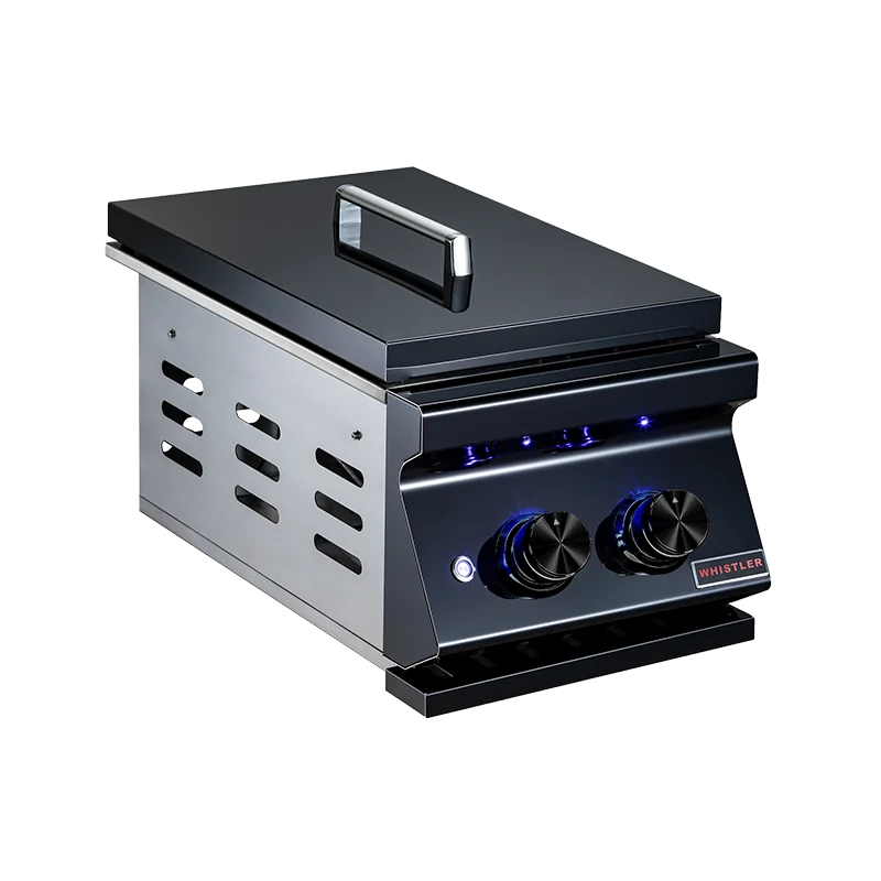 Whistler Grills black double side burner CBADSB-B, lid closed
