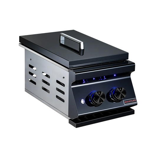 Whistler Grills black double side burner CBADSB-B, lid closed