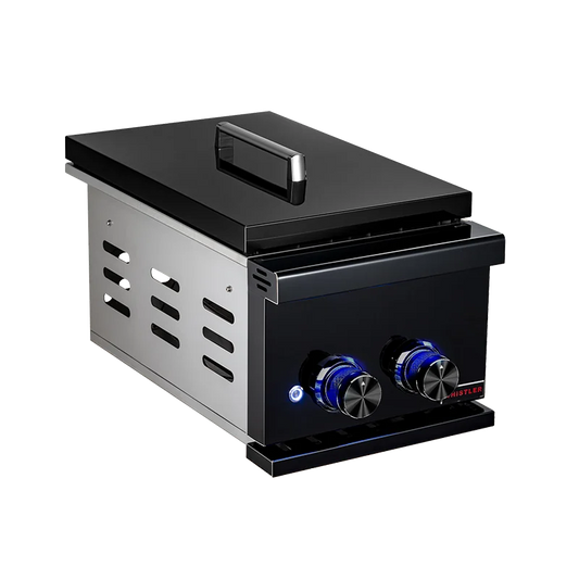 Whistler Grills black double side burner CBAPDSB-B, lid closed