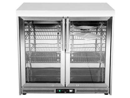 Whistler Fairford Grey Double Door Fridge - WMK-DDFCWG - Front View