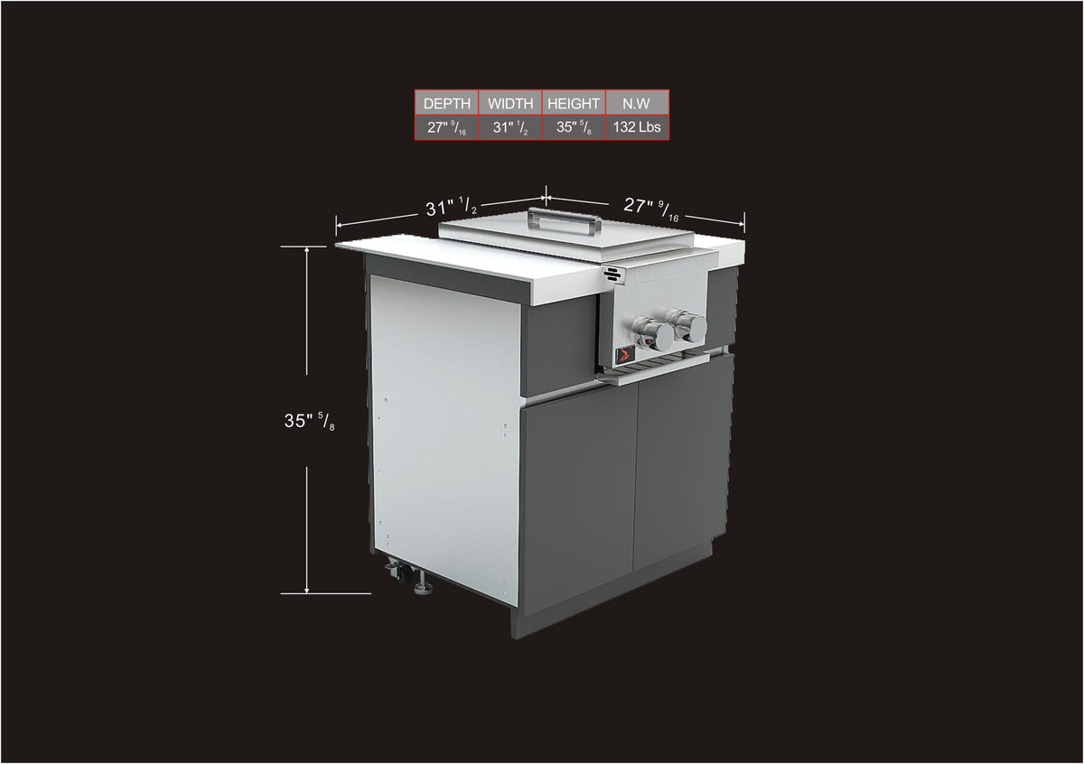 Whistler WMK-SBC-WG side burner cabinet dimension drawing